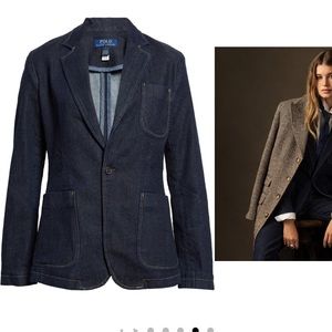 Polo Ralph Lauren one button stretch denim blazer